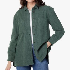 Madewell Green Flannel Button Up